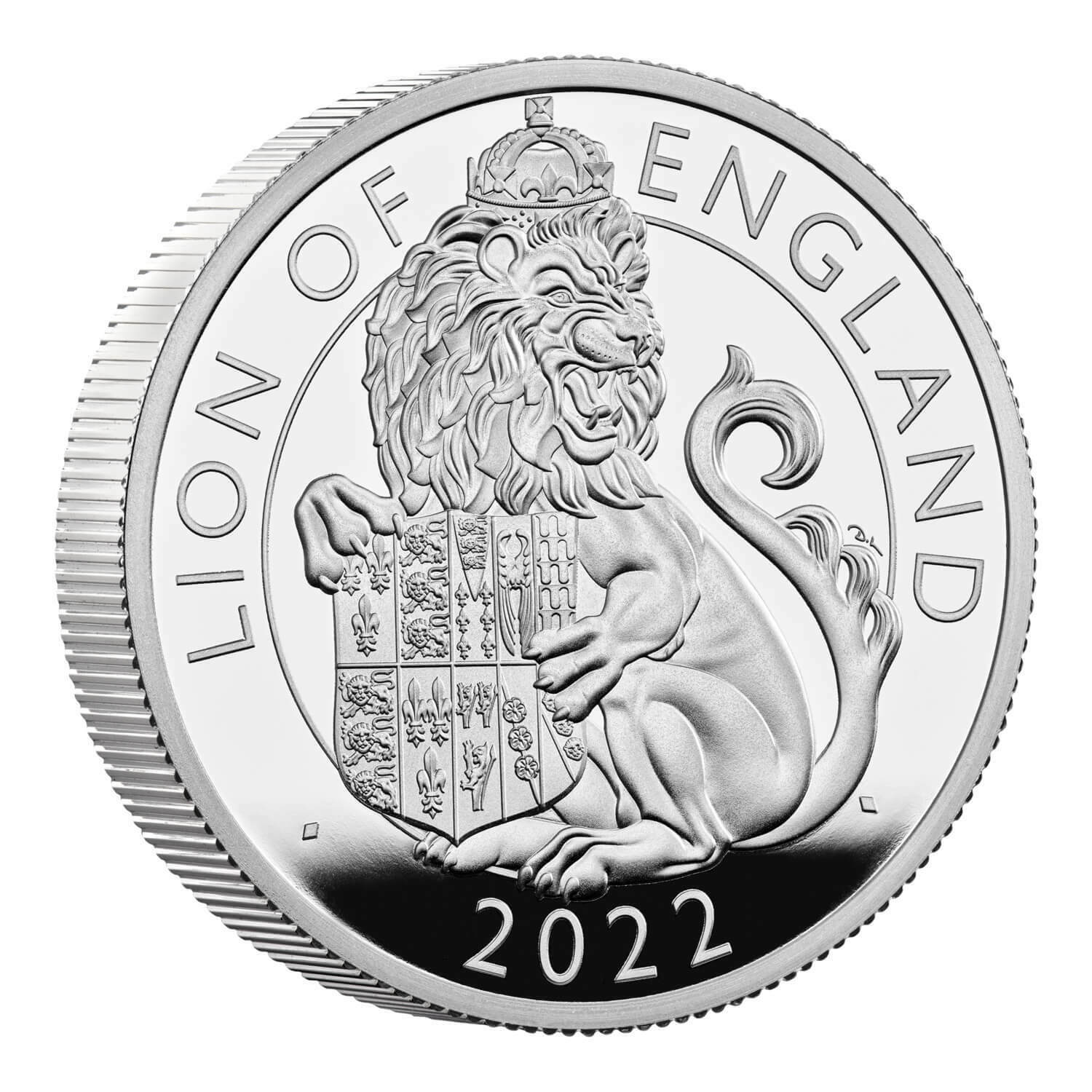 The Royal Tudor Beasts The Lion of England 2022 UK 2oz Silver Proof Coin