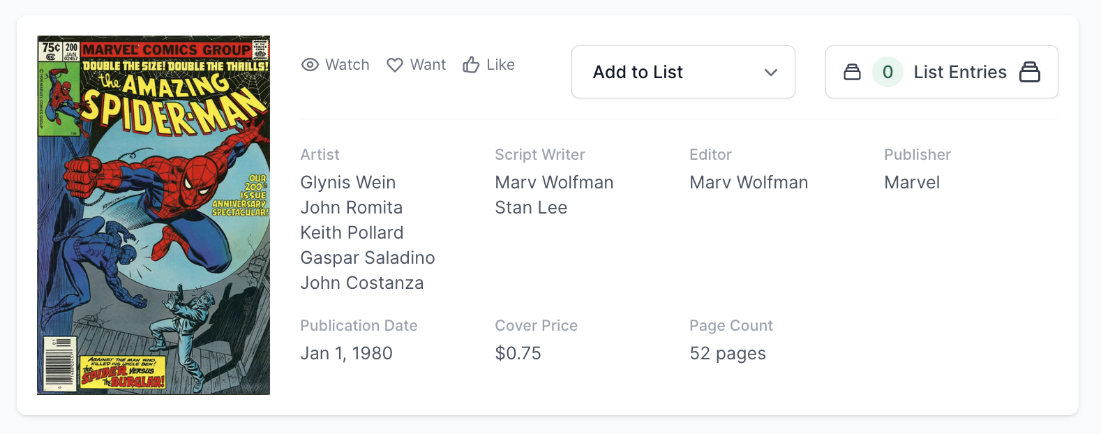 White Pages Newsstand! Amazing Spider-Man #200 CGC 9.0 Signature Series