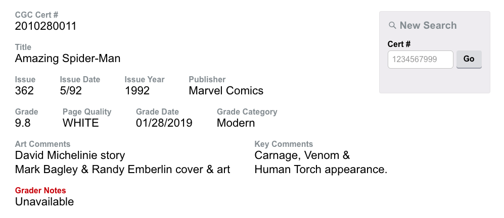 White Pages! Amazing Spider-Man #362 CGC 9.8 - Carnage & Venom