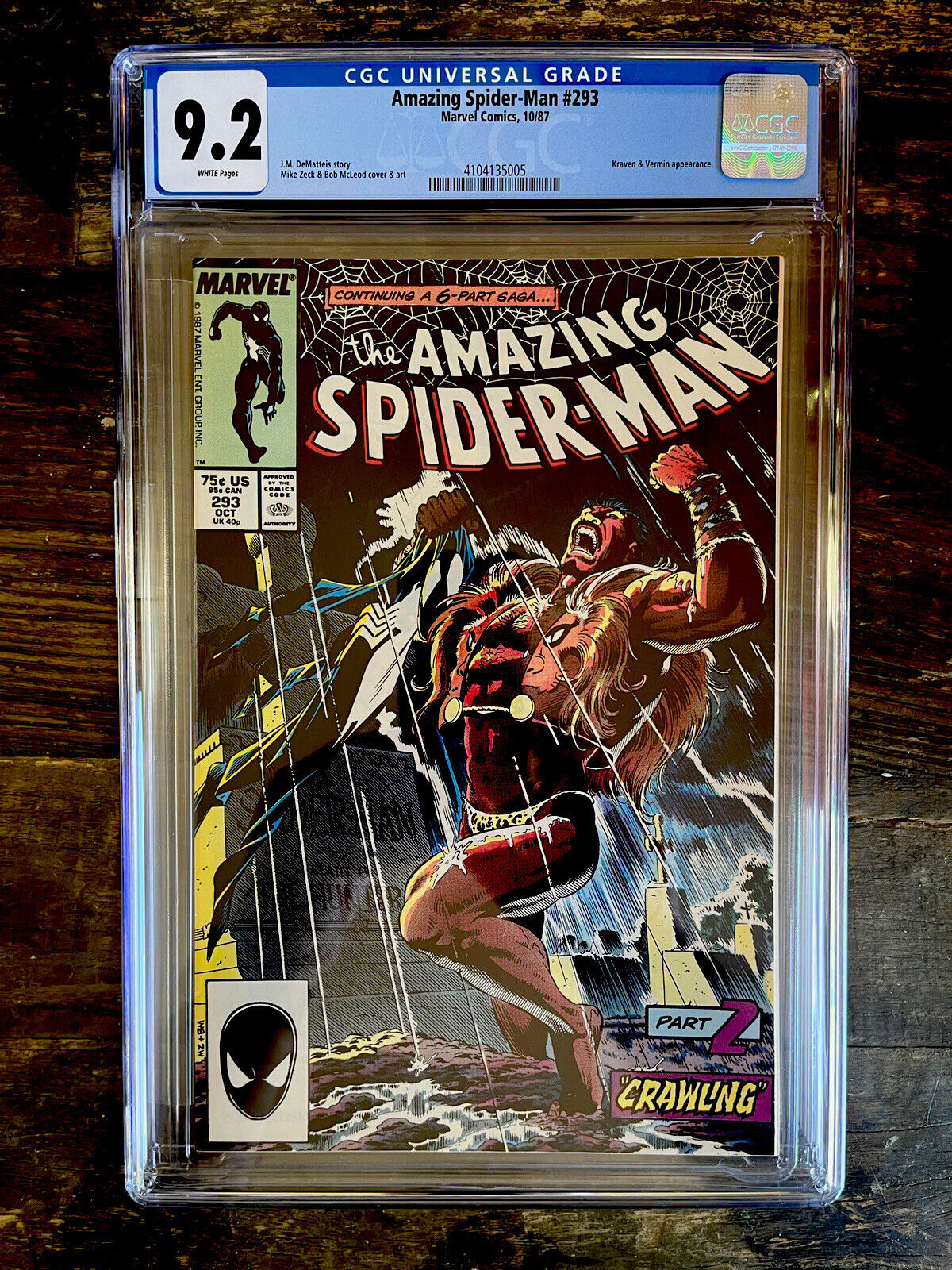 White Pages! Amazing Spider-Man #293 CGC 9.2 Kraven the Hunter
