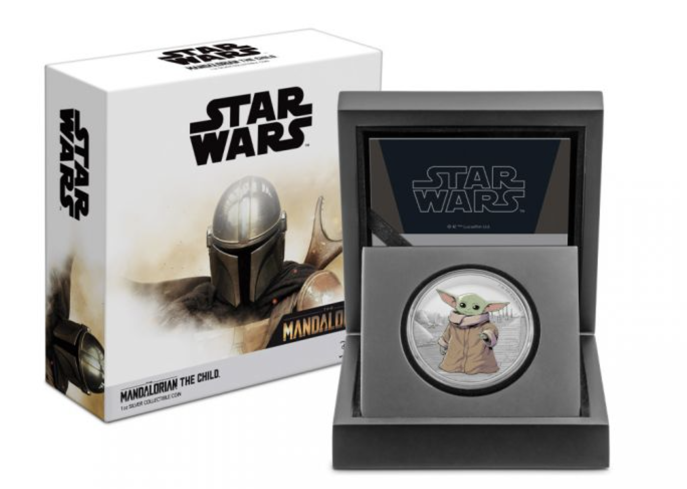2021 Niue Star Wars Mandalorian THE CHILD 1 oz Colorized Silver Coin Yoda Grogu