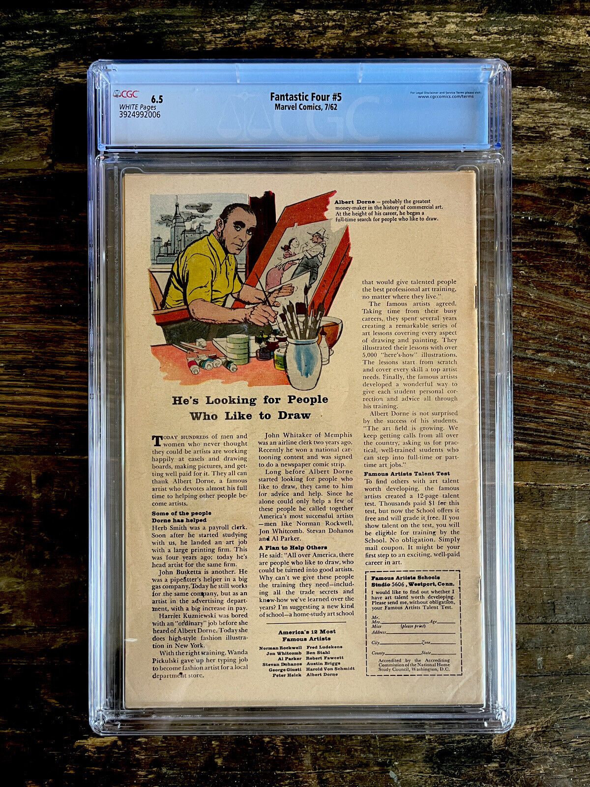 Rare White Pages! Fantastic Four #5 1962 CGC 6.5 - 1st Appearance Dr. Doom!