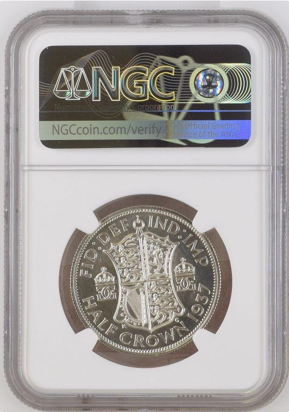 Rare! Great Britain 1937 Half (1/2) Crown Proof King George VI NGC PF-66 CAMEO
